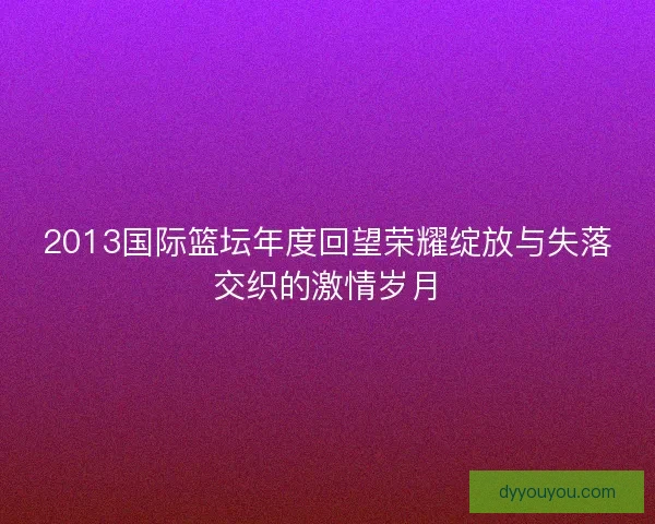 2013国际篮坛年度回望荣耀绽放与失落交织的激情岁月